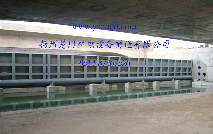 河南开封晋安桥30×3m钢坝完工照